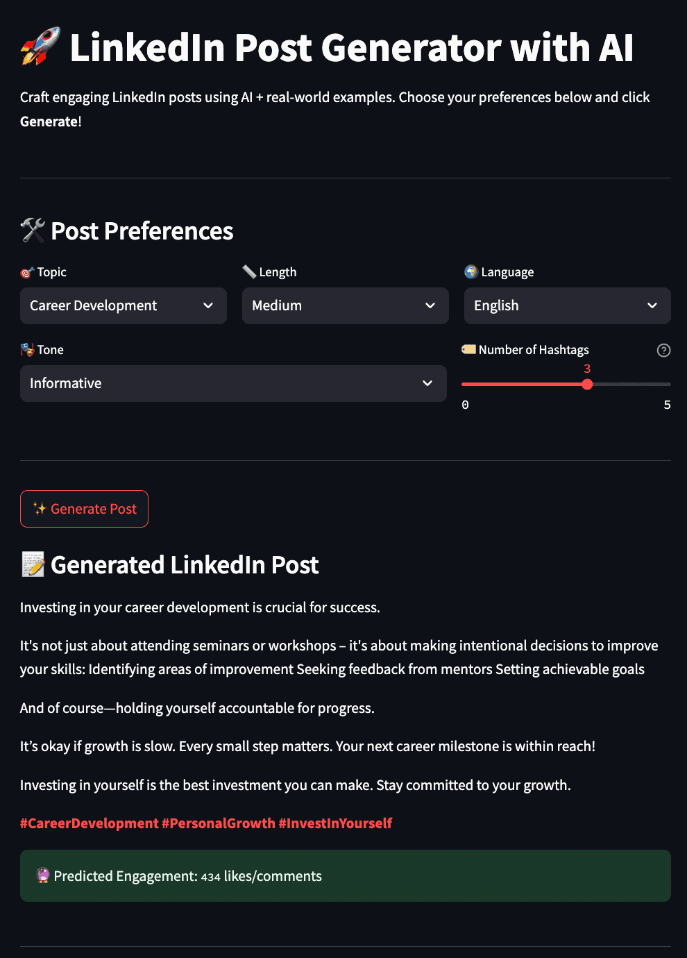 LinkedIn Post Generator